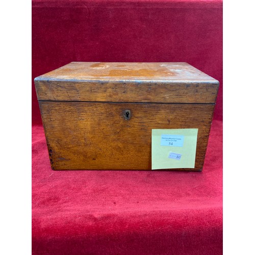 54 - The A.B.C & 1.2.3. Despatch Box - A late Victorian oak file box, with original card file partitions ... 