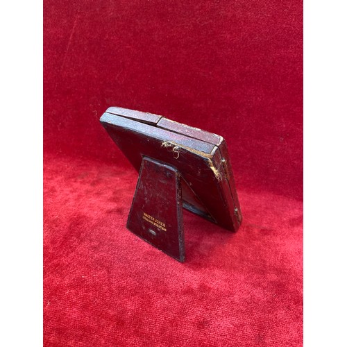 62 - Antique red leather portrait miniature case marked 