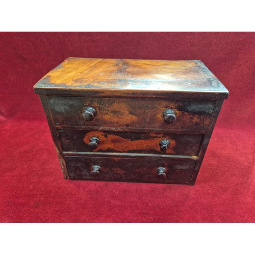 101A - A 19th Century Mahogany Miniature Chest of Drawers - wonderful old patina. 23cm x 13cm x 18cm
