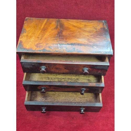 101A - A 19th Century Mahogany Miniature Chest of Drawers - wonderful old patina. 23cm x 13cm x 18cm