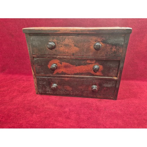 101A - A 19th Century Mahogany Miniature Chest of Drawers - wonderful old patina. 23cm x 13cm x 18cm