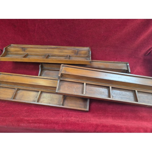 103 - Four vintage wooden Mahjong gaming tile racks.
