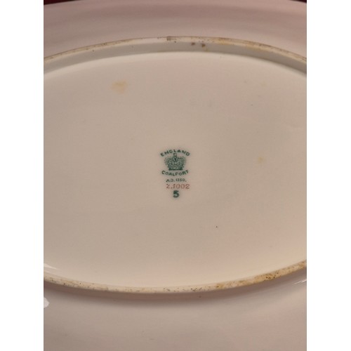 117 - Coalport bone china 'Batwing' pattern tea set, with the distinctive cobalt blue, gilt and floral dec... 