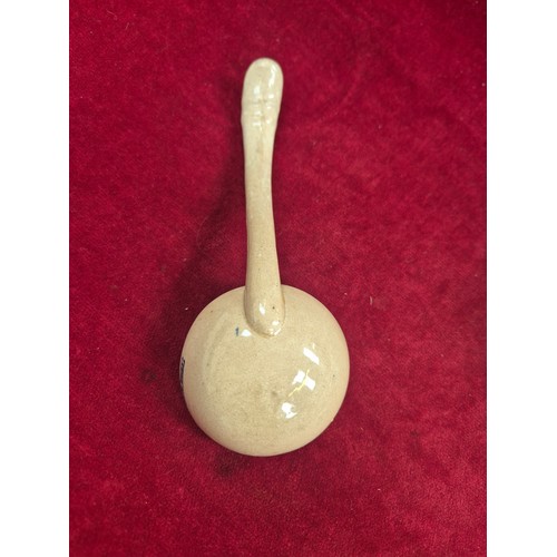 122 - Miniature ironstone pottery sauce tureen with original lid and matching ladle. Rectangular with cut ... 