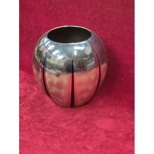 132 - German WMF Ikora silver plated Art Deco vase and two triangular footed dishes.