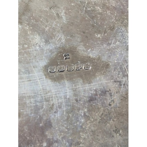 133 - Vintage silver plated oval serving tray, with foliate chased engraving and pierced gallery. 45cm x 3... 