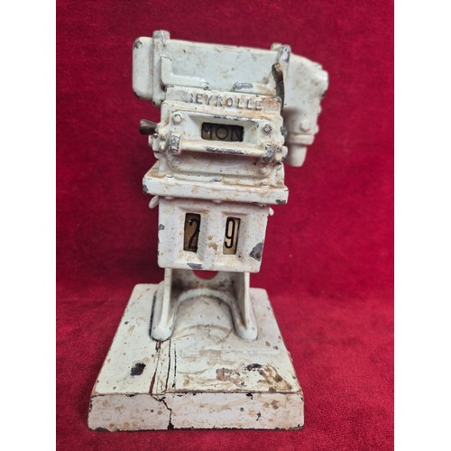 138 - Rare industrial design 'A. Reyrolle & Co.' Permanent Calendar - unusual cast metal perpetual desk ca... 