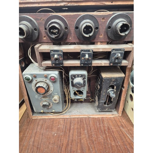 146 - Vintage radio and electrical spares/parts - Including a home made switch board box, AEC SWR-10 SWR &... 