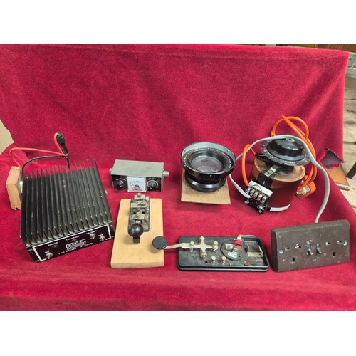 146 - Vintage radio and electrical spares/parts - Including a home made switch board box, AEC SWR-10 SWR &... 