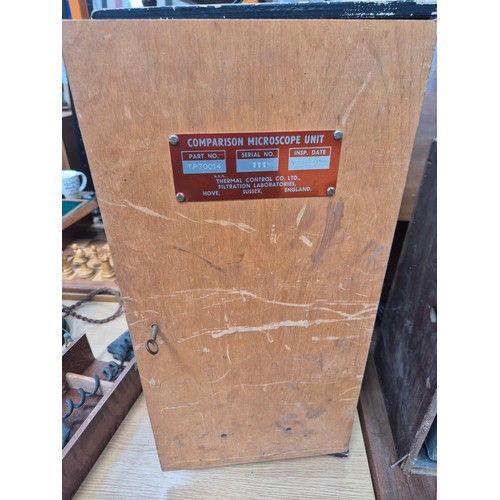 147 - 1970's Comparison Microscope Unit TP.70014. Used for 'fluid sampling and inspection of contaminant p... 