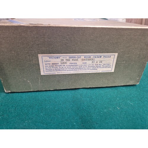 202 - 2 Vintage ‘Gold Box’ wood & plywood jig-saw puzzles, Victory brand by  J Hayter & Co and J W Spear &... 