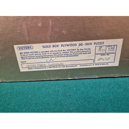 209 - 3 Vintage ‘Gold Box’ plywood jig-saw puzzles, Victory brand by G J Hayter & Sons Bournemouth. Sets i... 