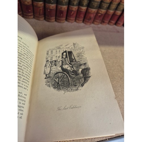 211 - A superb 19th Century 30 Volume leather bound set of the Works of Charles Dickens, Illustrated Libra... 
