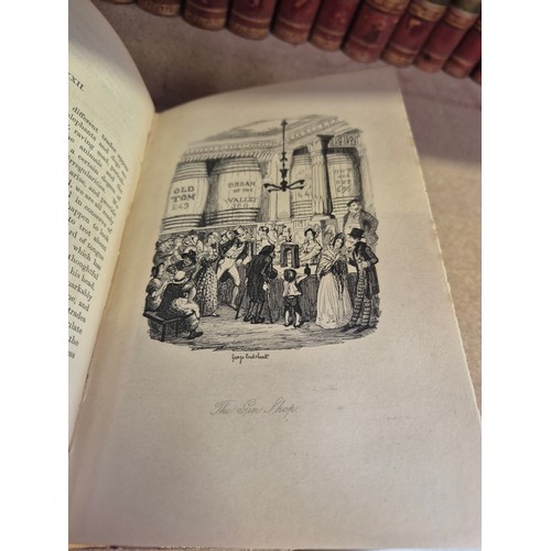 211 - A superb 19th Century 30 Volume leather bound set of the Works of Charles Dickens, Illustrated Libra... 