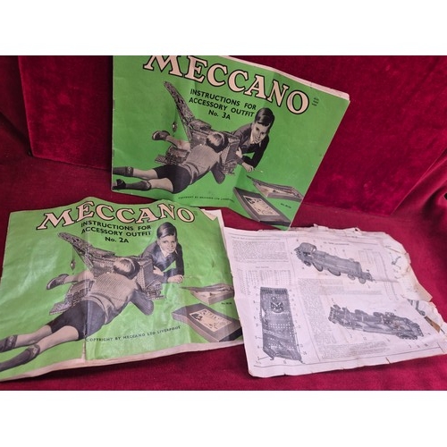 176 - Box of vintage Meccano including girders, plates, wheels & other parts & another vintage Accessory O... 