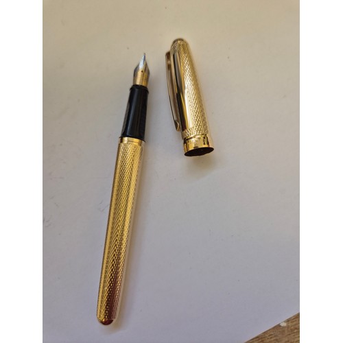77 - A Sheaffer USA gold plated fountain pen from the Prelude Signature Collection with original box, ins... 