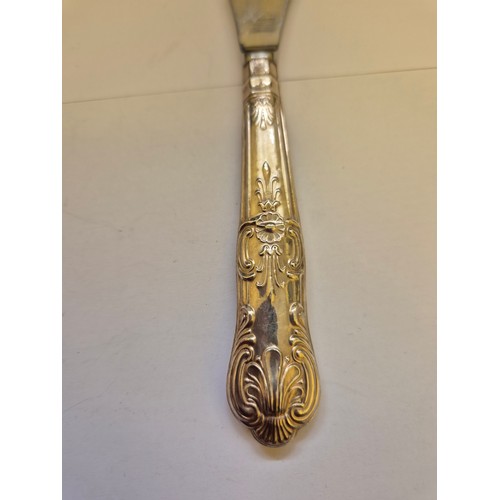 76 - Sterling Silver King's Pattern cutlery including carving knife & fork, cheese knife etc (all hallmar... 