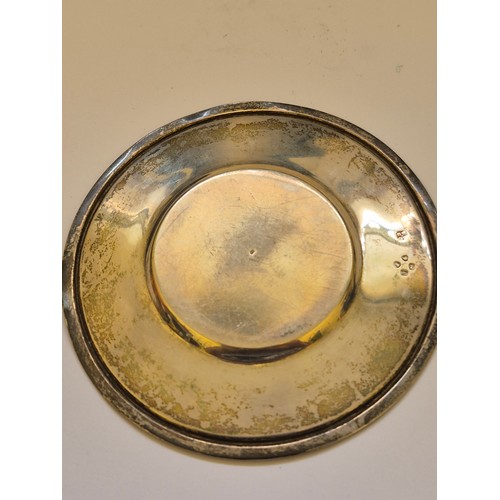 90 - English silver Judaica Kiddush cup plate, engraved with the Star of David with the initials I.H.R. i... 