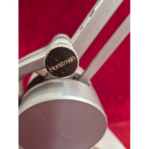 112 - Hadrill & Horstmann counter balance desk lamp. Mid 20thC Anglepoise style with original silver paint... 