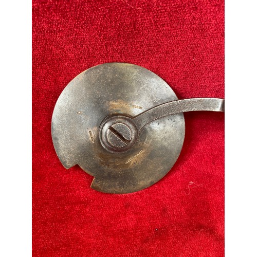 49 - Antique leather bookbinder's gilding roller or pallet - Bookbinding wheel - With a brass wheel for h... 