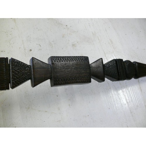 100 - CARVED WOOD WALKING STICK