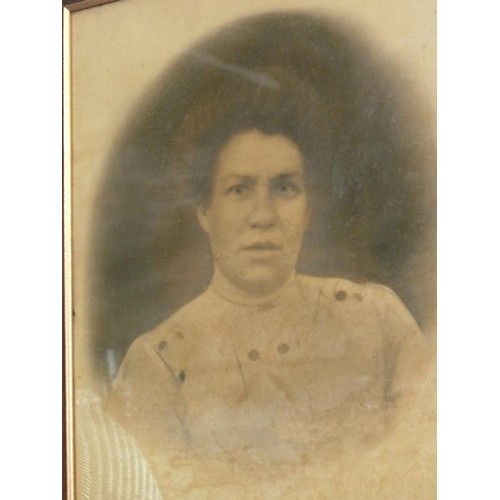 138 - ANTIQUE POTRAIT OF A LADY, FRAMED AND GLAZED