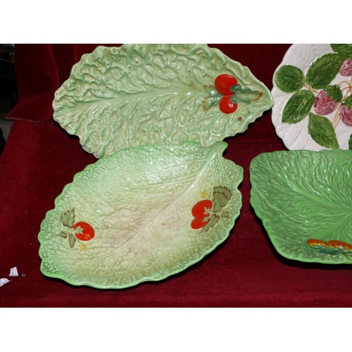 184 - 7 CERAMIC CABBAGE/LEAF DISHES TO INCLUDE BESWICK, CARLTONWARE AND CROWN DEVON
