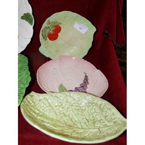 184 - 7 CERAMIC CABBAGE/LEAF DISHES TO INCLUDE BESWICK, CARLTONWARE AND CROWN DEVON