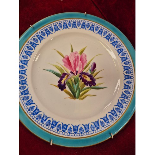 227 - Lot of hand painted floral porcelain/china. Including Meissen plate with crossed sword mark, Royal W... 