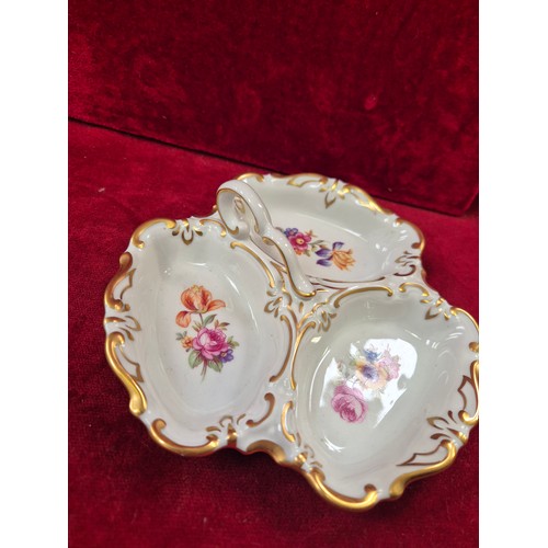 227 - Lot of hand painted floral porcelain/china. Including Meissen plate with crossed sword mark, Royal W... 