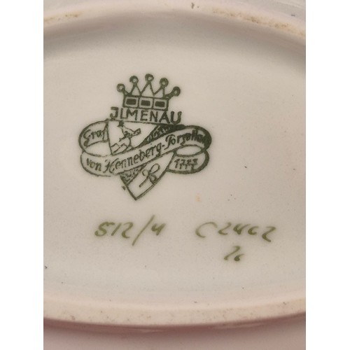227 - Lot of hand painted floral porcelain/china. Including Meissen plate with crossed sword mark, Royal W... 