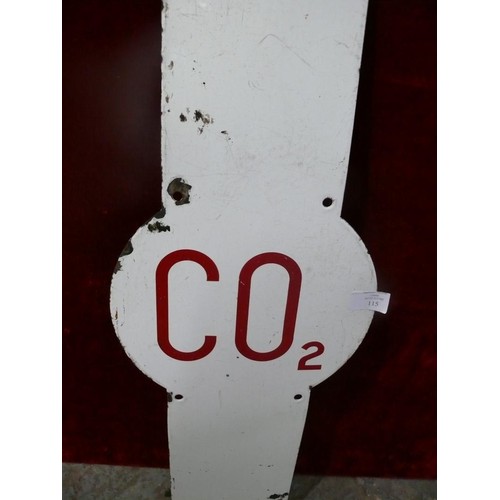 115 - LARGE VINTAGE ENAMEL CO2 RAILWAY SIGN SAWSTON STATION JUNCTION 1950/60's (stated by Vendor)