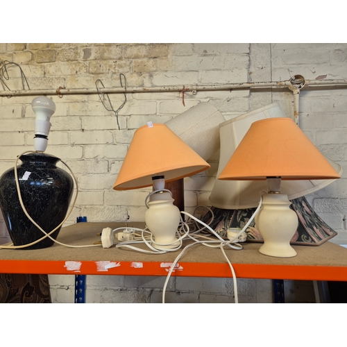 503 - SHELF OF TABLE LAMPS