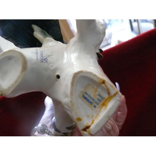 65 - Large Goebel figure with repair to base plus a  Quail cruet set