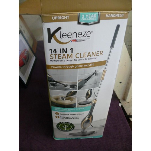 143 - Kleeneze 14in1 steam cleaner, boxed