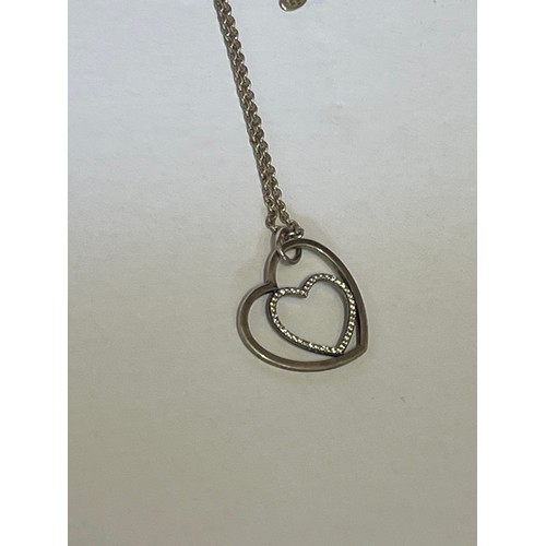 51 - Silver Pandora heart necklace marked 925 ALE, boxed
