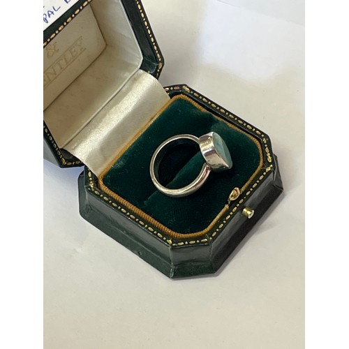 53 - Silver and Opal ring marked 925 size N