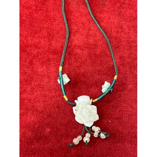 57 - Tray of natural stone bead necklaces and bracelets