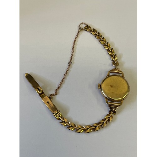 16 - A VINTAGE 9CT GOLD VERTEX WATCH AND BRACELET  TOTAL WEIGHT 19.82GR Aaron Lufkin Dennison     1955 TH... 