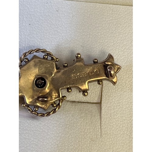 15 - A  ANTIQUE 15CT GOLD DIAMOND BROOCH / PENDANT BIRMINGHAM 1892 BY ALBERT SYDENHAM  WEIGHT 3.39 GR