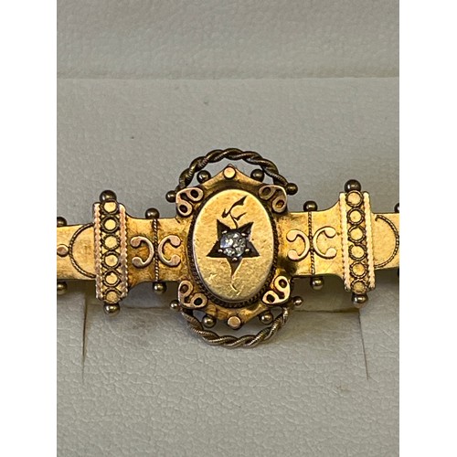 15 - A  ANTIQUE 15CT GOLD DIAMOND BROOCH / PENDANT BIRMINGHAM 1892 BY ALBERT SYDENHAM  WEIGHT 3.39 GR