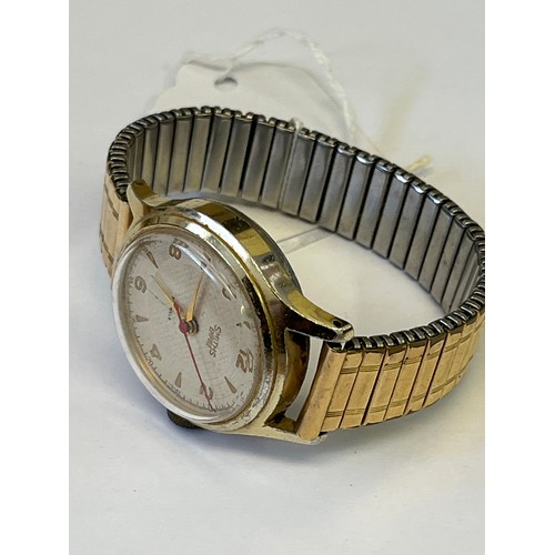 11 - A GOOD CONDITION VINTAGE SMITHS EMPIRE 5 JEWEL 1950`ISH GOLD PLATED WORKS WELL