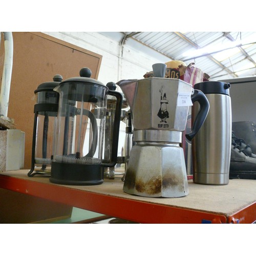 316 - Collection of cafetieres and coffee pots plus a Thermos flask