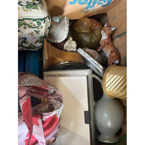 322 - Large mixed box of vintage and decorative items