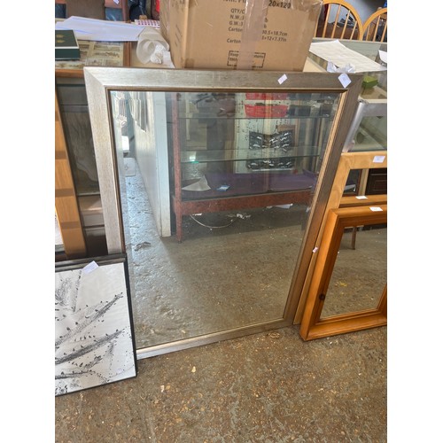 325 - Large bevel edge wall mirror with gold coloured frame 98cm x 68cm