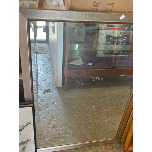 325 - Large bevel edge wall mirror with gold coloured frame 98cm x 68cm