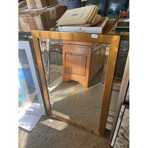 327 - Large bevel edged wall mirror 96cm x 65cm