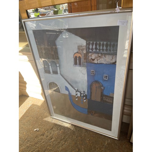 328 - Framed lithograph print of modernist cityscape by Rosina Wachtmeister