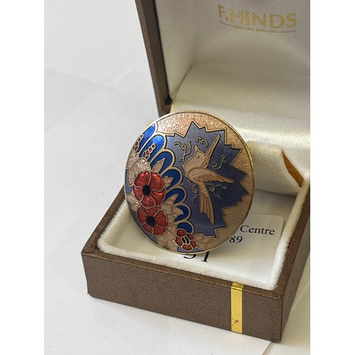 31 - AN ENAMEL DESIGNER BROOCH BY FISH
