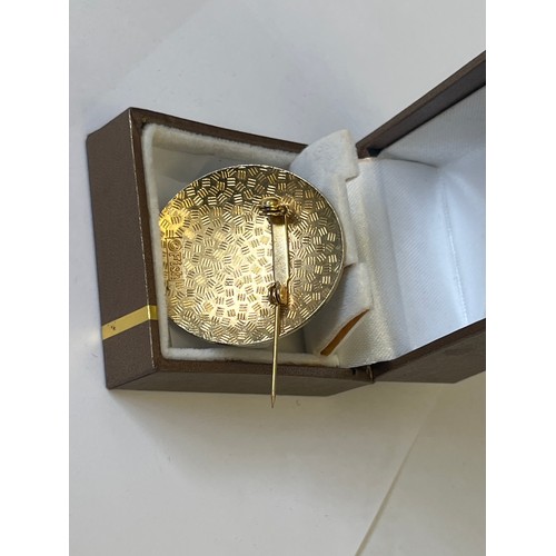 31 - AN ENAMEL DESIGNER BROOCH BY FISH